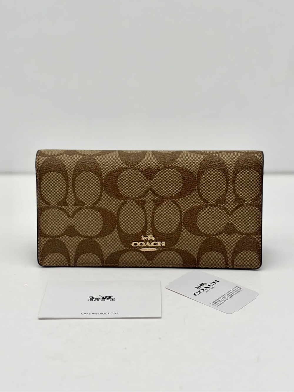 Coach Signature Bifold Waller Check Book Cards Holder